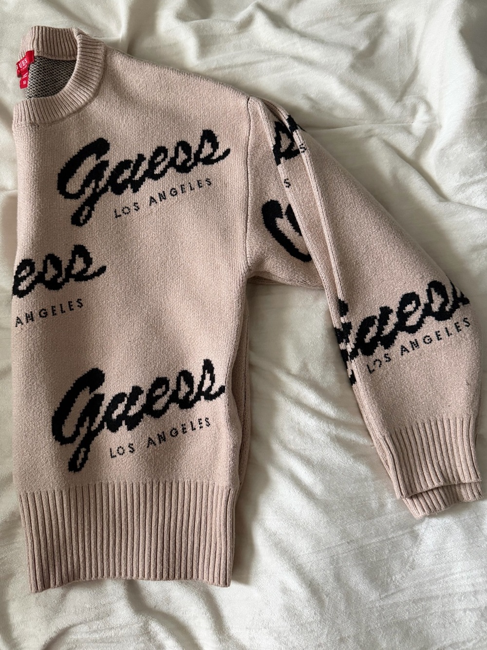 Guess Knit Sweater with Black Script - Picture 2 of 6